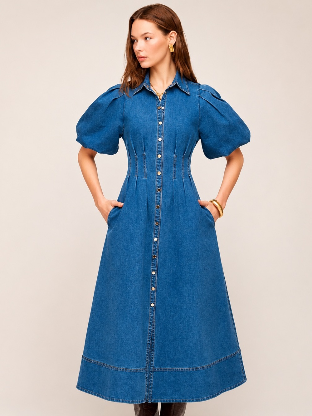 NEW HOUSE OF HARLOW PUFFER AND PLEATED WAIST SLEEVES DENIM DRESS 6
🚨NO DISCOUNT - Picture 2 of 10